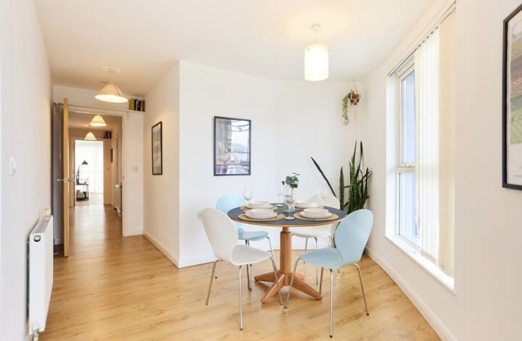 Dining area with natural light